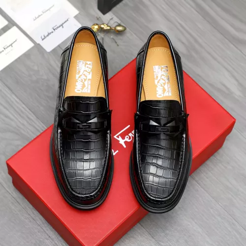 Replica Salvatore Ferragamo Leather Shoes For Men #1284773 $88.00 USD for Wholesale