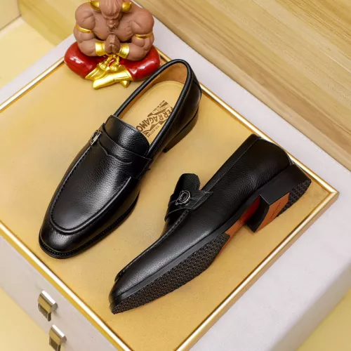 Replica Salvatore Ferragamo Leather Shoes For Men #1285174 $85.00 USD for Wholesale