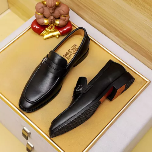 Replica Salvatore Ferragamo Leather Shoes For Men #1285175 $85.00 USD for Wholesale