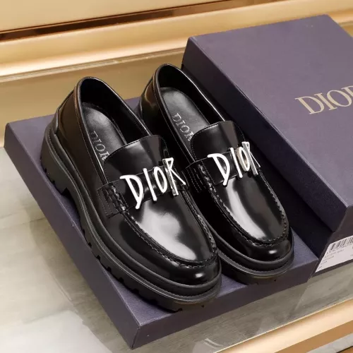 Replica Christian Dior Leather Shoes For Men #1285194 $98.00 USD for Wholesale