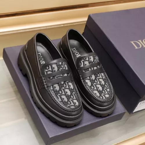 Replica Christian Dior Leather Shoes For Men #1285196 $98.00 USD for Wholesale