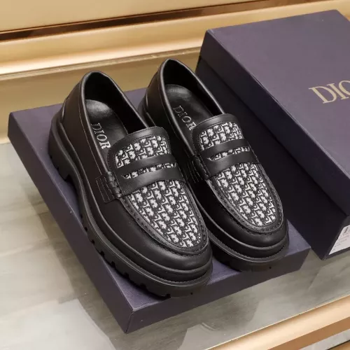 Replica Christian Dior Leather Shoes For Men #1285198 $98.00 USD for Wholesale