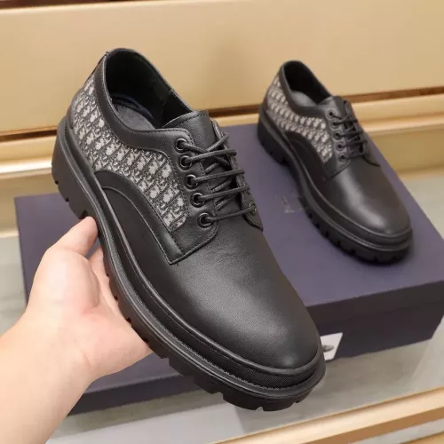 Replica Christian Dior Leather Shoes For Men #1285199 $100.00 USD for Wholesale