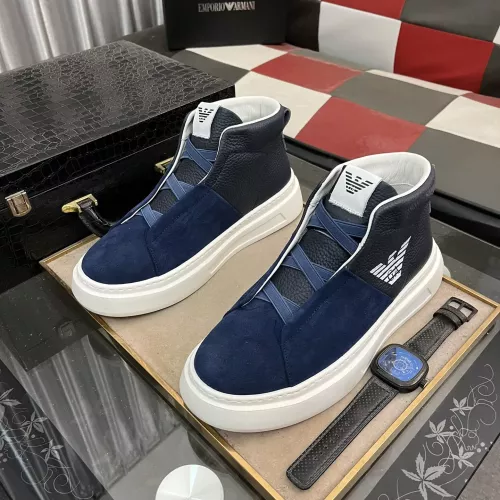 Replica Armani High Tops Shoes For Men #1285235 $92.00 USD for Wholesale