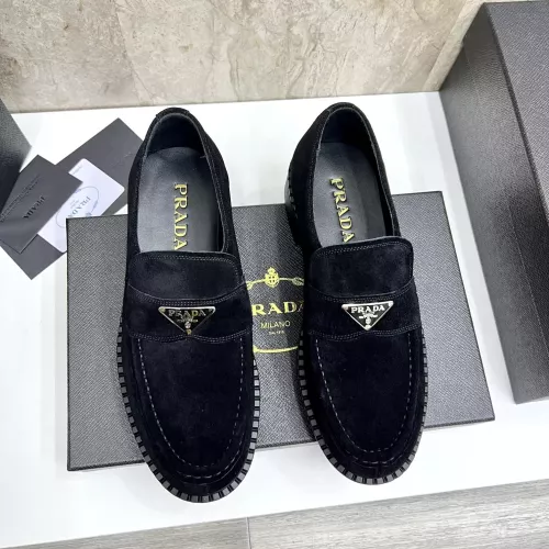 Replica Prada Leather Shoes For Men #1285527 $105.00 USD for Wholesale