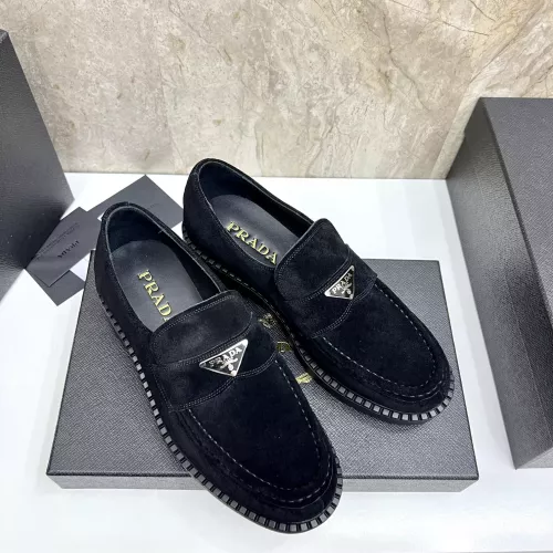 Replica Prada Leather Shoes For Men #1285527 $105.00 USD for Wholesale