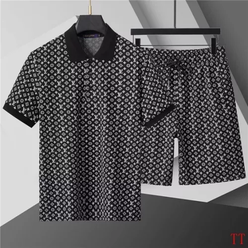 Louis Vuitton LV Tracksuits Short Sleeved For Men #1287137 $68.00 USD, Wholesale Replica Louis Vuitton LV Tracksuits