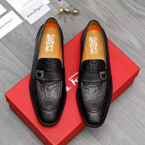 Replica Salvatore Ferragamo Leather Shoes For Men #1288850 $92.00 USD for Wholesale