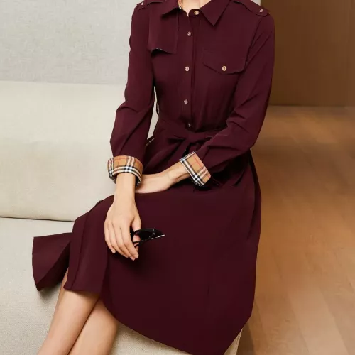 Replica Burberry Dresses Long Sleeved For Women #1291011 $128.00 USD for Wholesale