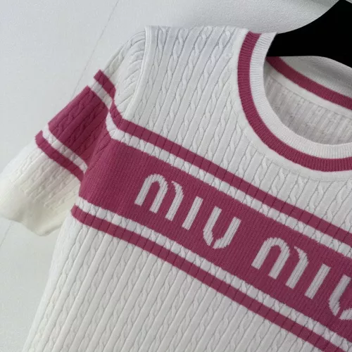 Replica MIU MIU Sweater Short Sleeved For Women #1291160 $80.00 USD for Wholesale