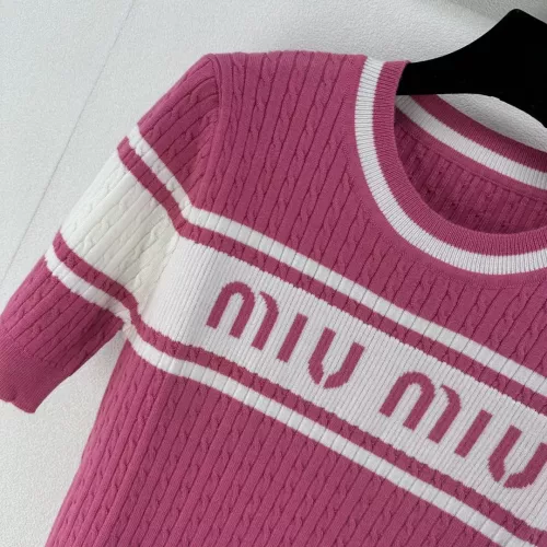 Replica MIU MIU Sweater Short Sleeved For Women #1291169 $80.00 USD for Wholesale