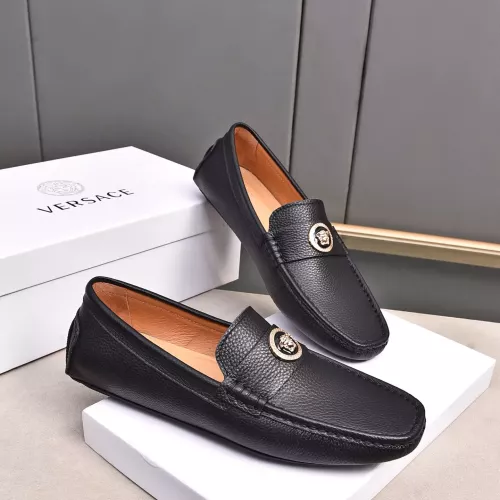 Replica Versace Leather Shoes For Men #1291892 $80.00 USD for Wholesale