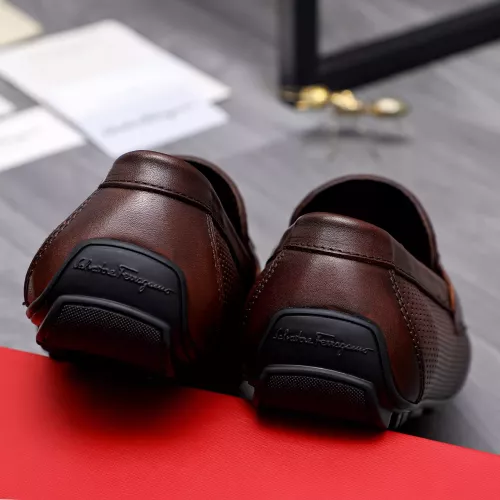 Replica Salvatore Ferragamo Leather Shoes For Men #1291941 $88.00 USD for Wholesale