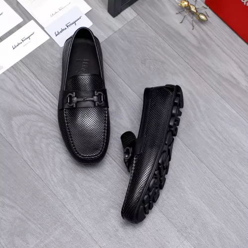 Replica Salvatore Ferragamo Leather Shoes For Men #1291942 $88.00 USD for Wholesale