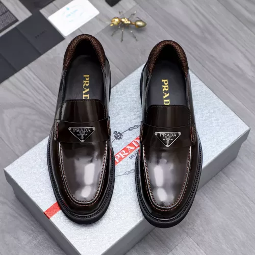 Replica Prada Leather Shoes For Men #1291980 $96.00 USD for Wholesale