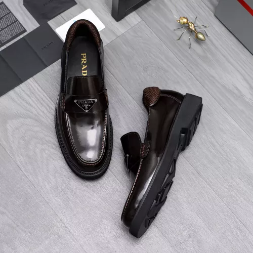 Replica Prada Leather Shoes For Men #1291980 $96.00 USD for Wholesale