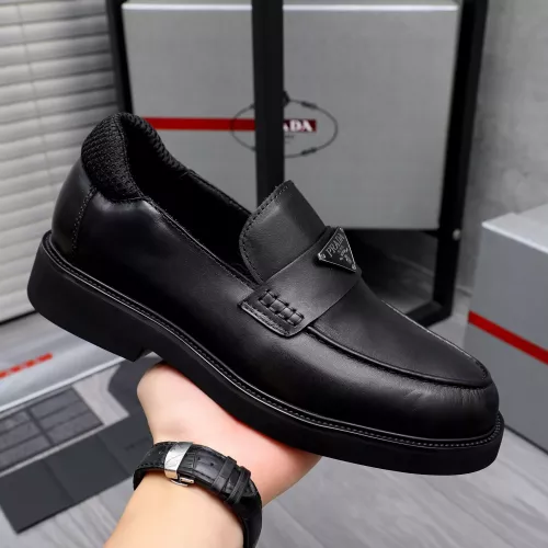 Replica Prada Leather Shoes For Men #1291985 $96.00 USD for Wholesale