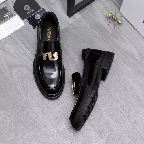 Replica Versace Leather Shoes For Men #1291994 $88.00 USD for Wholesale