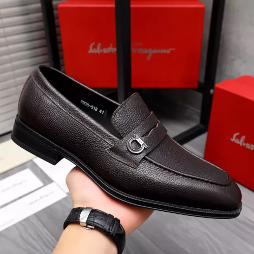 Replica Salvatore Ferragamo Leather Shoes For Men #1292111 $82.00 USD for Wholesale