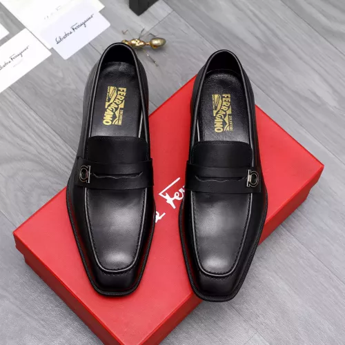 Replica Salvatore Ferragamo Leather Shoes For Men #1292113 $82.00 USD for Wholesale