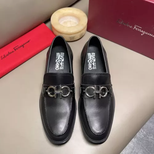 Replica Salvatore Ferragamo Leather Shoes For Men #1292360 $80.00 USD for Wholesale