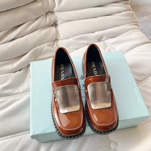 Replica Prada Leather Shoes For Women #1292481 $102.00 USD for Wholesale