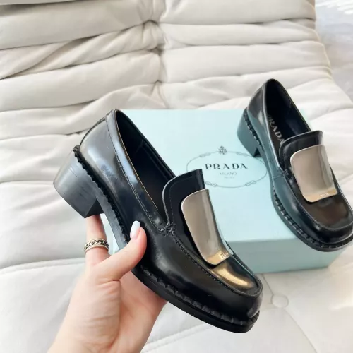 Replica Prada Leather Shoes For Women #1292482 $102.00 USD for Wholesale