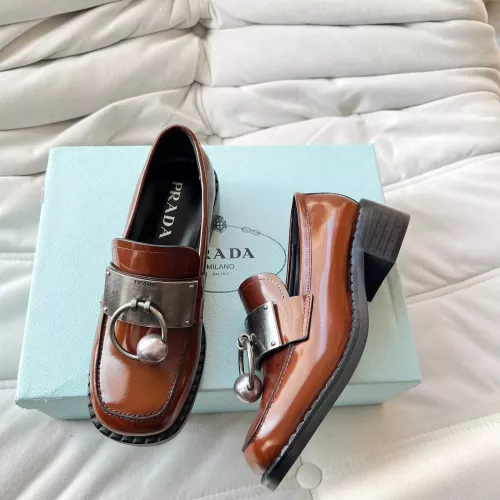 Prada Leather Shoes For Women #1292484 $102.00 USD, Wholesale Replica Prada Leather Shoes