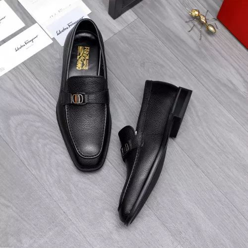 Replica Salvatore Ferragamo Leather Shoes For Men #1293102 $85.00 USD for Wholesale