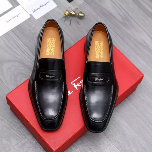 Replica Salvatore Ferragamo Leather Shoes For Men #1293121 $85.00 USD for Wholesale