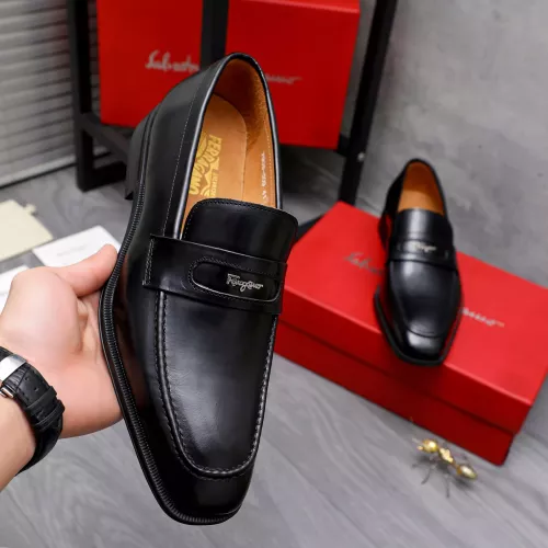 Replica Salvatore Ferragamo Leather Shoes For Men #1293121 $85.00 USD for Wholesale