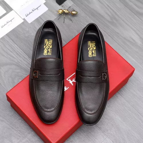 Replica Salvatore Ferragamo Leather Shoes For Men #1293129 $85.00 USD for Wholesale