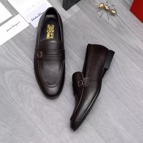 Replica Salvatore Ferragamo Leather Shoes For Men #1293129 $85.00 USD for Wholesale