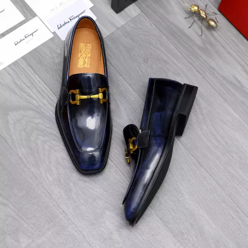 Replica Salvatore Ferragamo Leather Shoes For Men #1293139 $85.00 USD for Wholesale