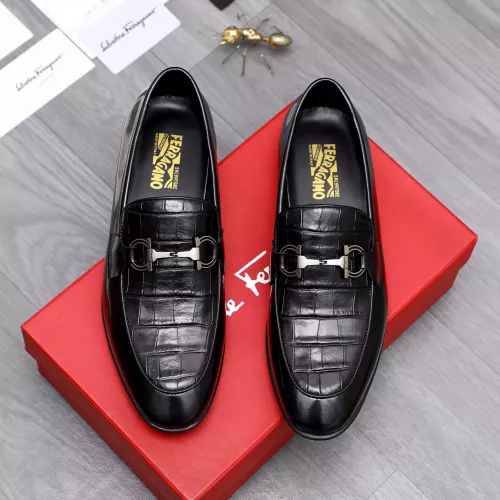 Replica Salvatore Ferragamo Leather Shoes For Men #1293145 $85.00 USD for Wholesale