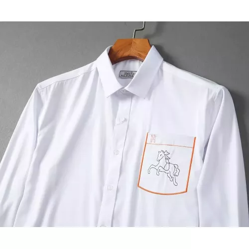 Replica Hermes Shirts Long Sleeved For Men #1294313 $42.00 USD for Wholesale