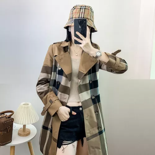 Replica Burberry Trench Coat Long Sleeved For Women #1295274 $160.00 USD for Wholesale