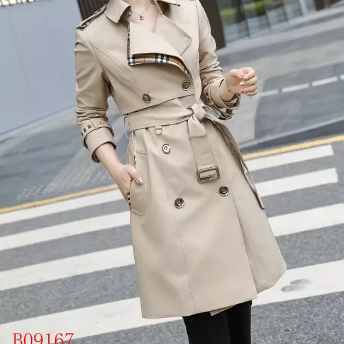 Burberry Trench Coat Long Sleeved For Women #1295285 $160.00 USD, Wholesale Replica Burberry Trench Coat