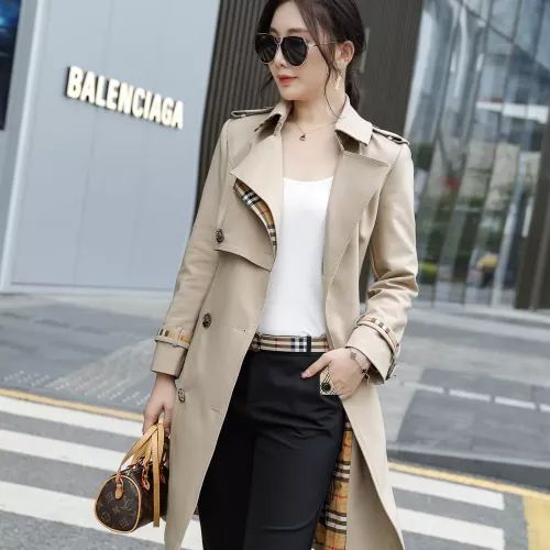 Replica Burberry Trench Coat Long Sleeved For Women #1295285 $160.00 USD for Wholesale