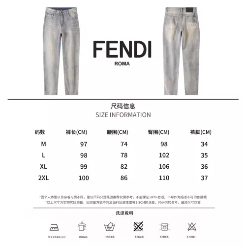 Replica Fendi Jeans For Men #1303287 $48.00 USD for Wholesale