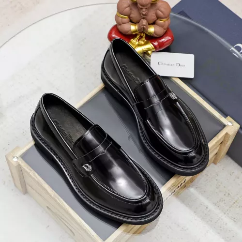 Replica Christian Dior Leather Shoes For Men #1303875 $98.00 USD for Wholesale