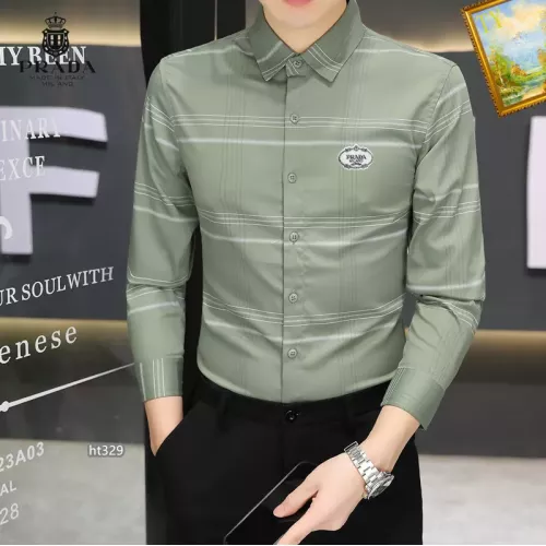 Replica Prada Shirts Long Sleeved For Men #1306237 $40.00 USD for Wholesale