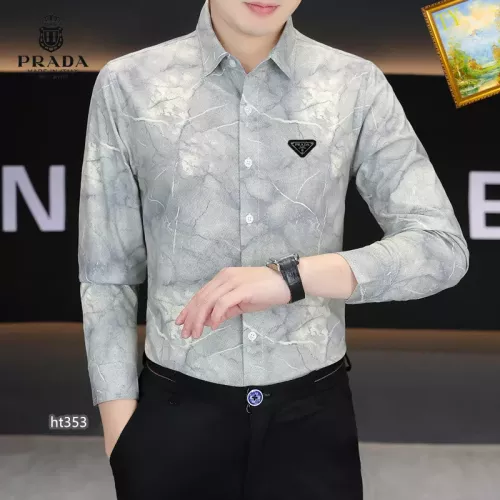Replica Prada Shirts Long Sleeved For Men #1306259 $40.00 USD for Wholesale