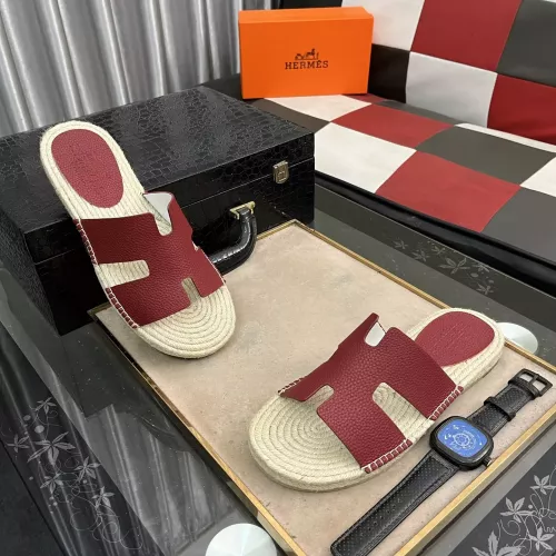 Replica Hermes Slippers For Men #1317398 $60.00 USD for Wholesale