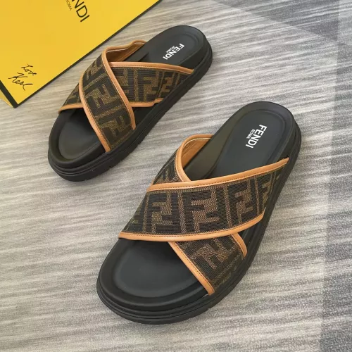 Replica Fendi Slippers For Men #1317553 $64.00 USD for Wholesale