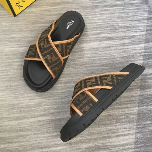 Replica Fendi Slippers For Men #1317553 $64.00 USD for Wholesale