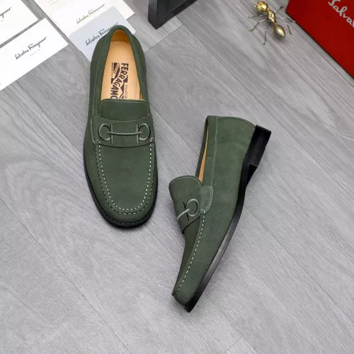 Replica Salvatore Ferragamo Leather Shoes For Men #1318454 $88.00 USD for Wholesale