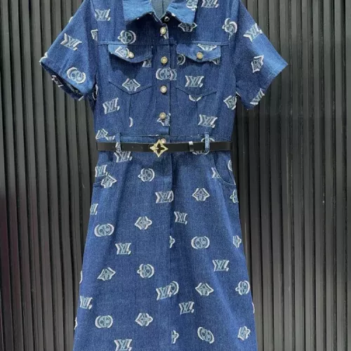 Louis Vuitton LV Dresses Short Sleeved For Women #1318909 $96.00 USD, Wholesale Replica Louis Vuitton LV Dresses