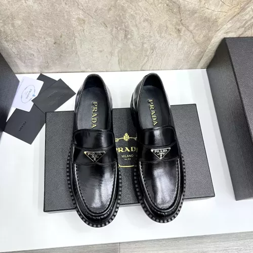 Replica Prada Leather Shoes For Men #1319322 $105.00 USD for Wholesale
