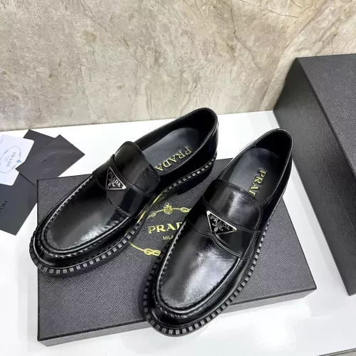 Replica Prada Leather Shoes For Men #1319322 $105.00 USD for Wholesale